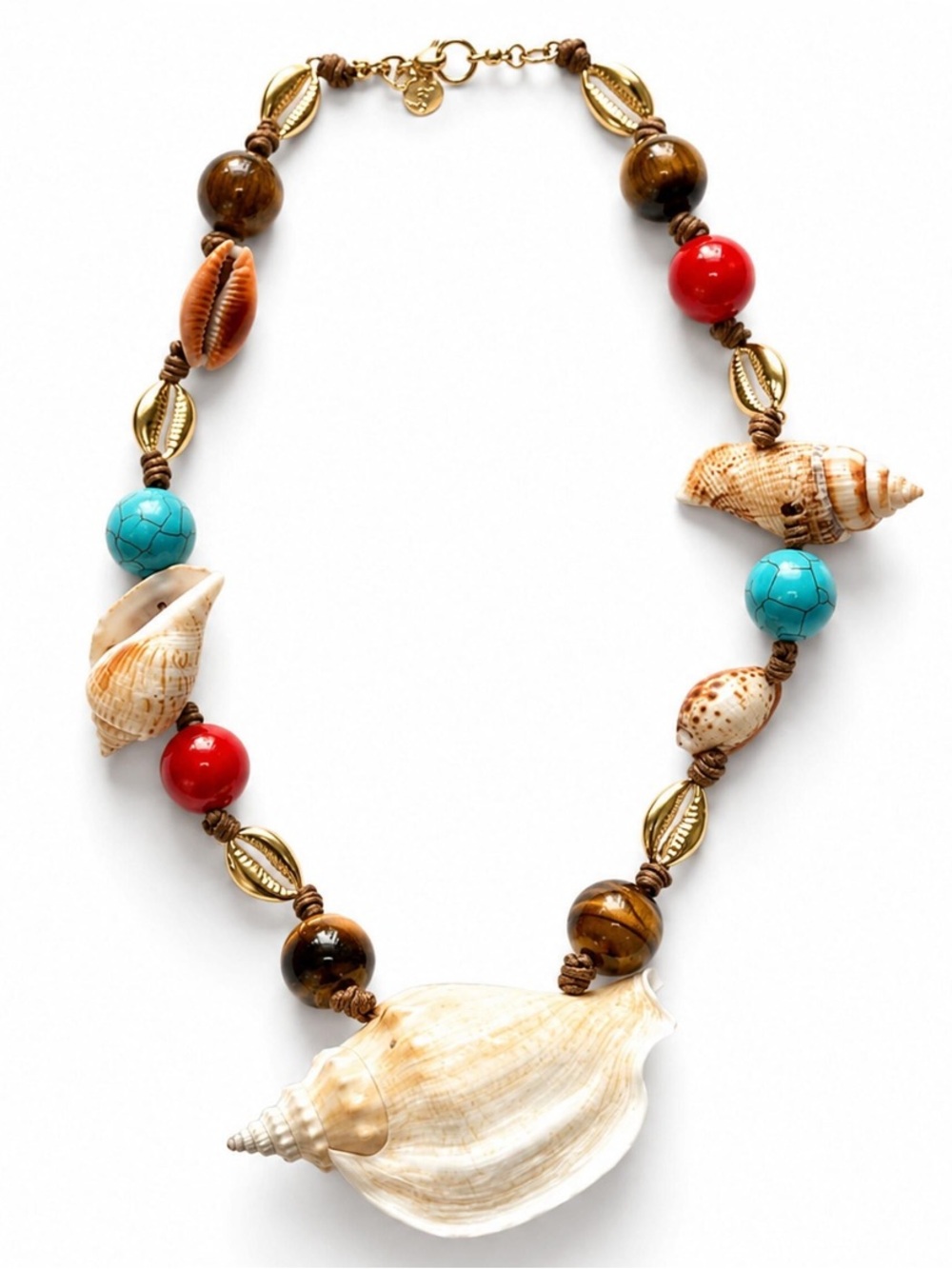 NEW Mayamar Coral Bay Natural Shell & Stone Statement Necklace Coastal Mermaid